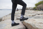 Men's Navy-White Stripes Socks - Mercantile Mountain