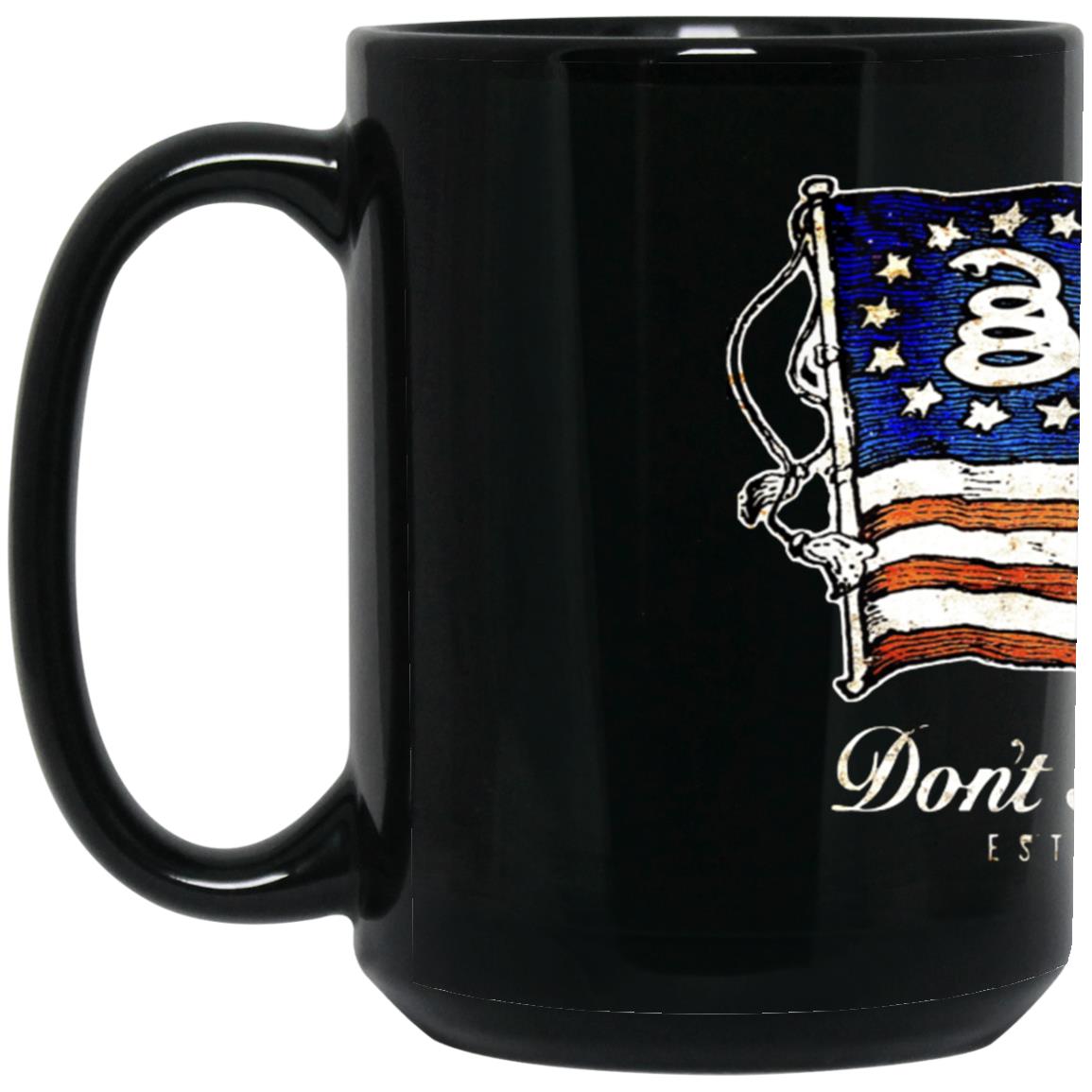 Don't Tread On Me 15 oz. Black Mug - Mercantile Mountain