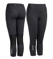 Mid-Rise Pocketed Mesh Panel Capri Leggings - Mercantile Mountain