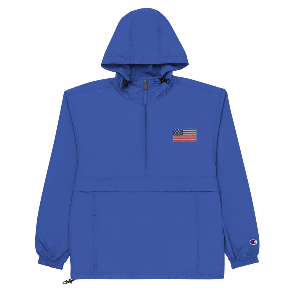 Champion packable jacket vertical logo online