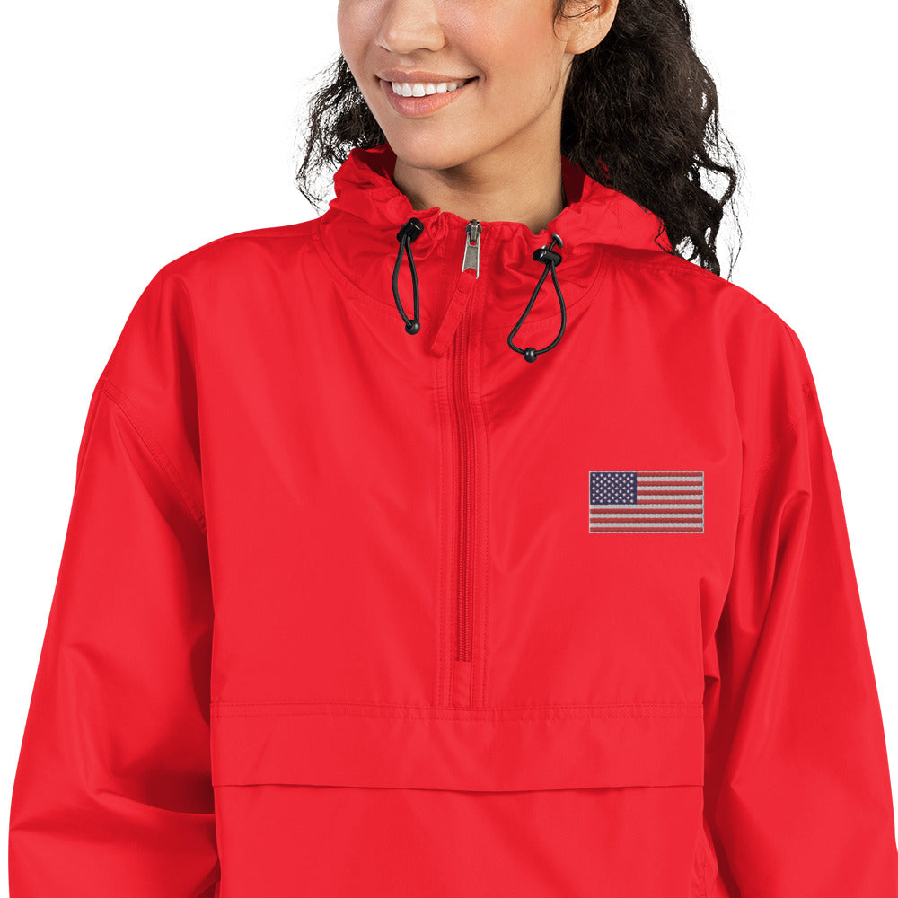 Champion Packable Jacket American Flag Limited Edition Graphite L