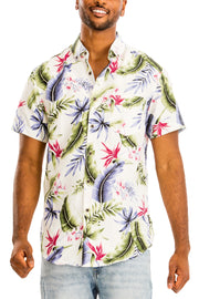 Digital Print Hawaiian Short Sleeve Shirt - Mercantile Mountain