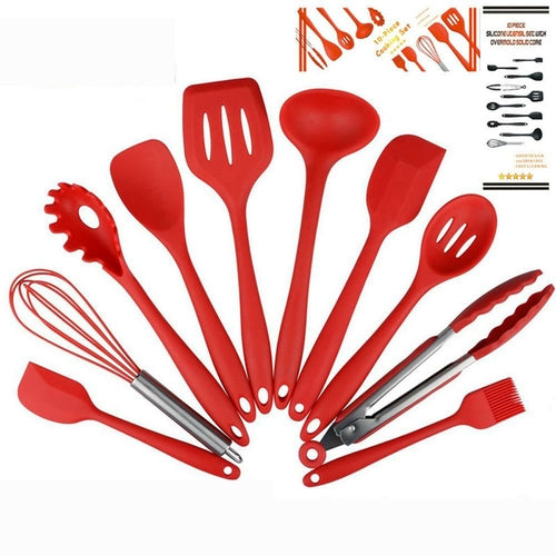 Silicone Kitchen Utensil Non-Stick Silicone Kitchen Utensils, Heat